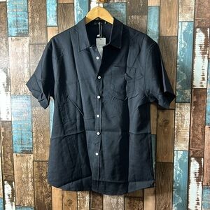 Efan small black button down shirt